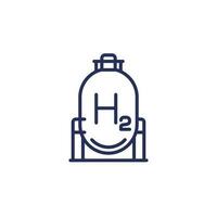 hydrogène gaz réservoir ligne icône, industriel espace de rangement vecteur