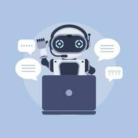 chatbot en ligne sur portable ordinateur. artificiel intelligence dans du quotidien la vie vecteur