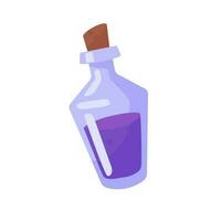 une verre bouteille contenant poison. sorcière la magie potion bouteille pour Halloween vecteur