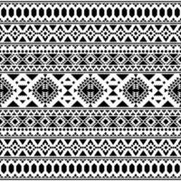 abstrait ethnique géométrique Contexte illustration conception dans noir et blanche. sans couture modèle de aztèque tribal. conception pour textile, tissu, vêtements, rideau, tapis, ornement, fond d'écran, emballage. vecteur