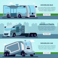 illustration vectorielle de bannières de véhicules sans conducteur autonomes vecteur