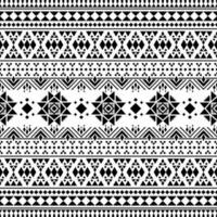 abstrait ethnique géométrique sans couture modèle avec tribal aztèque motifs. vecteur texture conception dans noir et blanche. conception pour textile, tissu, vêtements, rideau, tapis, ornement, fond d'écran, emballage.