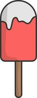 illustration de popsicle plat icône dans rouge couleur. vecteur