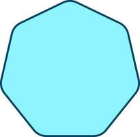 plat style heptagone icône dans bleu couleur. vecteur