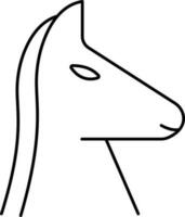 isolé cheval tête ligne art icône. vecteur