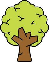 plat illustration de arbre plat icône o symbole. vecteur
