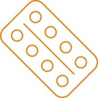 Orange contour illustration de tablette paquet icône. vecteur