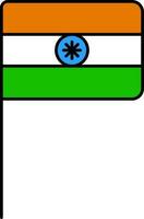 Indien nationale drapeau pôle plat icône ou symbole. vecteur