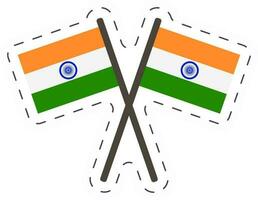 illustration de traverser Indien nationale drapeau dans autocollant style. vecteur