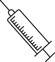 isolé seringue icône dans mince ligne art. vecteur