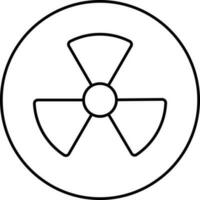 isolé nucléaire cercle icône dans noir contour. vecteur