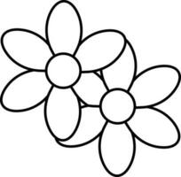 isolé fleur icône dans noir ligne art. vecteur
