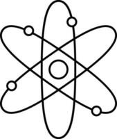 atomique symbole ou icône dans noir contour. vecteur