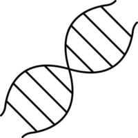 noir ligne art ADN icône ou symbole. vecteur