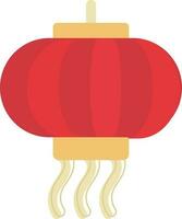 chinois lanterne plat icône dans rouge et Jaune couleur. vecteur