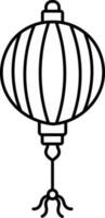 noir linéaire style chinois circulaire lanterne icône. vecteur