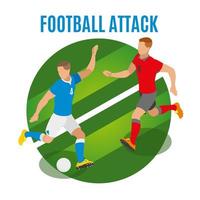 football attaque ronde design concept illustration vectorielle vecteur