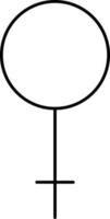 noir ligne art illustration de femelle le sexe icône. vecteur