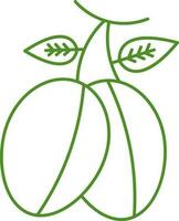 bouquet arganier baies icône vert ligne art. vecteur