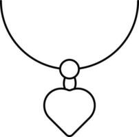 isolé cœur médaillon noir linéaire icône. vecteur