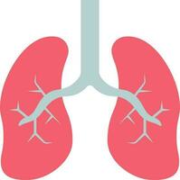 plat style poumons Humain organe icône dans rouge et gris couleur. vecteur