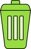 isolé poubelle icône dans vert couleur. vecteur