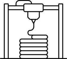 3d imprimante icône dans ligne art. vecteur