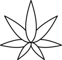 noir linéaire style marijuana feuille icône. vecteur