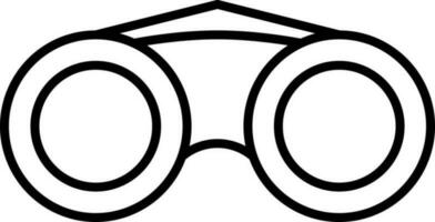 noir mince ligne binoculaire plat icône ou symbole. vecteur