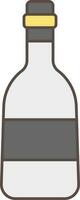 Champagne bouteille plat icône dans gris et Jaune couleur. vecteur