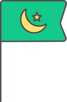 plat illustration de islamique drapeau icône dans vert Couleur vecteur