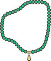 vert tasbih icône dans plat style. vecteur