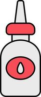 isolé la colle bouteille icône dans rouge et gris couleur. vecteur