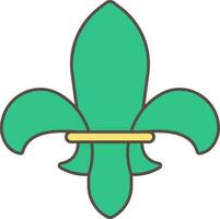 fleur de lis icône ou symbole dans vert couleur. vecteur