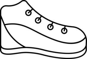 noir contour illustration de des chaussures icône. vecteur