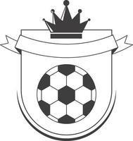 griffonnage Football bouclier avec couronne, vide ruban sur blanc Contexte. vecteur