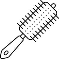 ovale cheveux brosse noir linéaire icône. vecteur