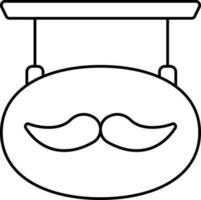 pendre moustache enseigne ligne art icône. vecteur