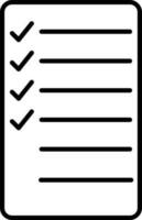 illustration de liste de contrôle icône dans noir ligne art. vecteur