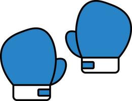 bleu boxe gants icône dans plat style. vecteur