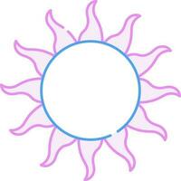 rose et bleu linéaire style Soleil icône ou symbole. vecteur