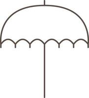 marron ligne art illustration de parapluie icône. vecteur