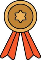 étoile badge médaille icône dans Orange et bronze couleur. vecteur