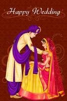 L'homme indien attachant le mangala sutra à la femme en cérémonie de mariage de l'Inde vecteur