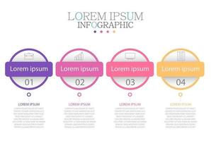 modèle infographique en 4 étapes modèle pour la présentation graphique de diagramme et le graphique vecteur