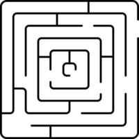 noir mince ligne art de Labyrinthe icône. vecteur
