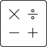 de base math symbole ou icône dans noir linéaire. vecteur