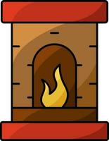 illustration de cheminée icône dans plat style. vecteur
