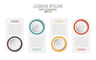 modèle infographique en 4 étapes modèle pour la présentation graphique de diagramme et le graphique vecteur