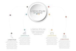 modèle infographique en 4 étapes modèle pour la présentation graphique de diagramme et le graphique vecteur